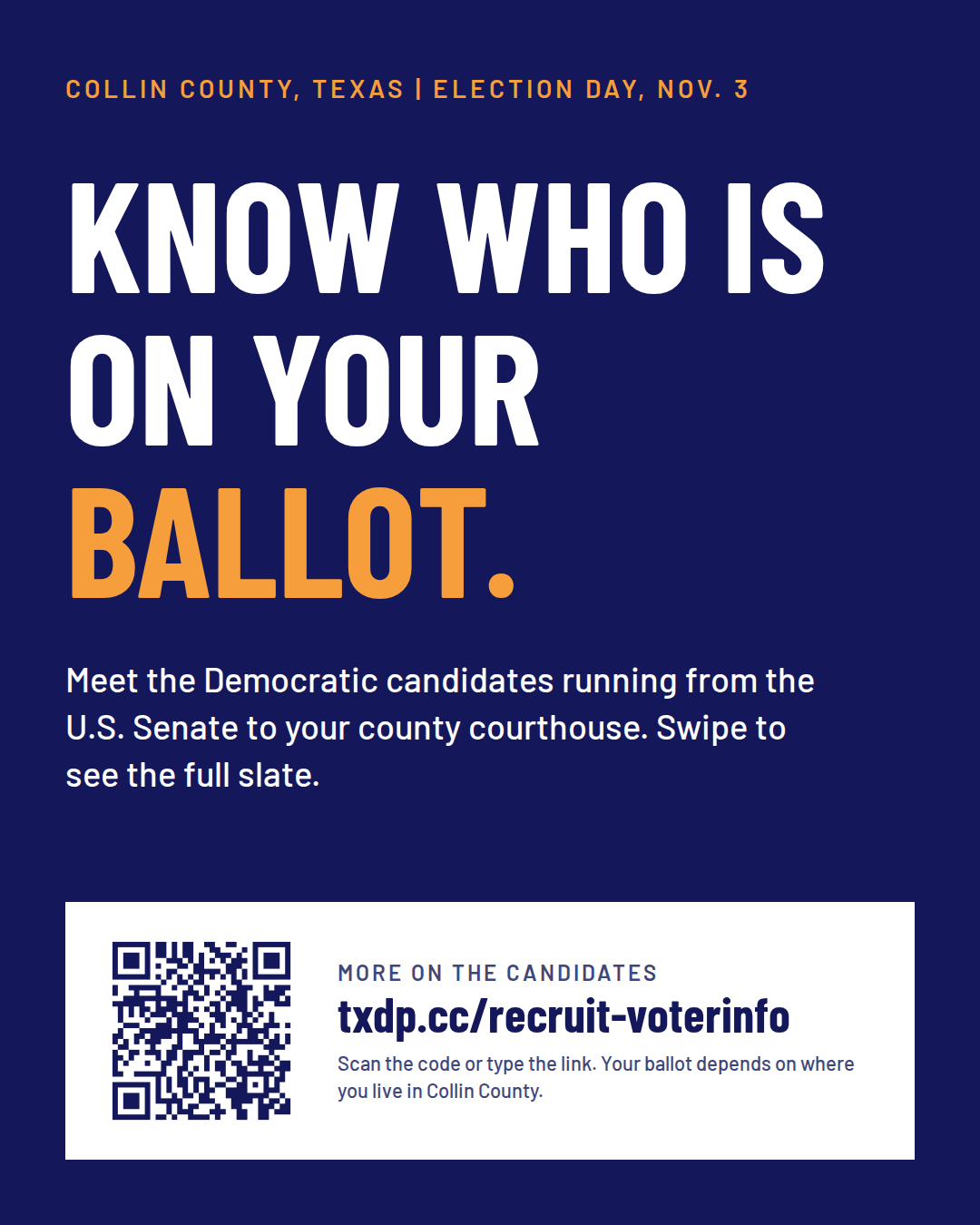 2026 Collin County Democratic slate card cover